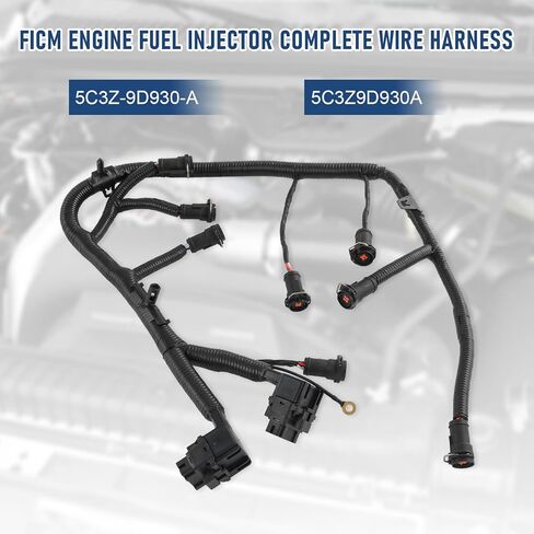 CARMOCAR FICM محرك حاقن الوقود كامل استبدال تسخير الأسلاك لفورد F250 F350 F450 F550 6.0L ديزل V8 2003-2007، رحلة 6.0L ديزل V8 2004 2005 يستبدل 5C3Z9D930A 5C3Z-9D930-A in Saudi Arabia