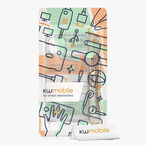 kwmobile Case Compatible with iPhone 15 Plus - Crossbody Case Clear Transparent TPU Phone Cover with Metal Chain Strap - Transparent/Gold in Saudi Arabia