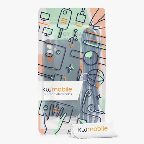 kwmobile Crossbody Case Compatible with Samsung Galaxy A14 5G Case - TPU Silicone Cover with Strap - Black in Saudi Arabia