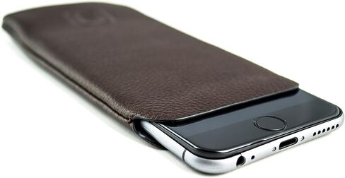 Dockem Ultra Slim Sleeve for iPhone SE 3 (2022), 13 Mini, 12 Mini, iPhone SE 2 (2020), iPhone 8, 7, 6, 6S: Synthetic/Vegan Leather Professional Executive Pouch Case [Dark Brown] in Saudi Arabia