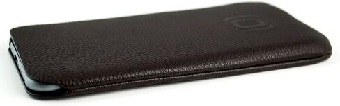 Dockem Ultra Slim Sleeve for iPhone SE 3 (2022), 13 Mini, 12 Mini, iPhone SE 2 (2020), iPhone 8, 7, 6, 6S: Synthetic/Vegan Leather Professional Executive Pouch Case [Dark Brown] in Saudi Arabia