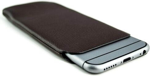 Dockem Ultra Slim Sleeve for iPhone SE 3 (2022), 13 Mini, 12 Mini, iPhone SE 2 (2020), iPhone 8, 7, 6, 6S: Synthetic/Vegan Leather Professional Executive Pouch Case [Dark Brown] in Saudi Arabia