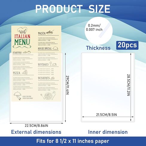 20 حزمة من أغطية البطاقات البلاستيكية الصلبة مقاس 11.4 × 8.8 بوصة، واقيات الأوراق الشفافة، حافظة مستندات من البلاستيك الصلب، حافظة شهادة الميلاد، واقيات الطباعة الصلبة in Kuwait
