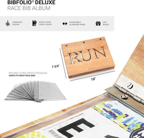 Gone For a Run Premier BibFOLIO® Race Bib Albums | Wood Race Bib Holders for Runners in Saudi Arabia