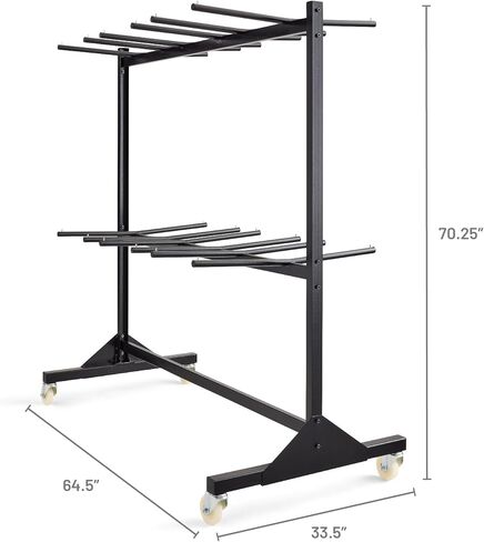 Safco Two-Tier Folding Chair Cart, Heavy Duty Black Powder Coated Storage Cart, Holds 84 Chairs, Commercial-Grade Steel for Increased Durability in Saudi Arabia