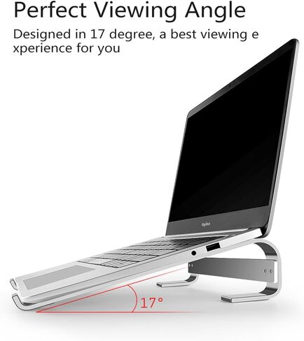 Laptop Stand for Desk, Ergonomic Laptop Risers for MacBook, Ventilated Laptop Holder Riser Compatible 13 14 15.6 Inch MacBook Pro Air/HP/Dell/Lenovo,Cooling Computer Stand Accessories. (Silver ) in Saudi Arabia