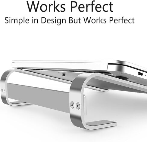 Laptop Stand for Desk, Ergonomic Laptop Risers for MacBook, Ventilated Laptop Holder Riser Compatible 13 14 15.6 Inch MacBook Pro Air/HP/Dell/Lenovo,Cooling Computer Stand Accessories. (Silver ) in Saudi Arabia