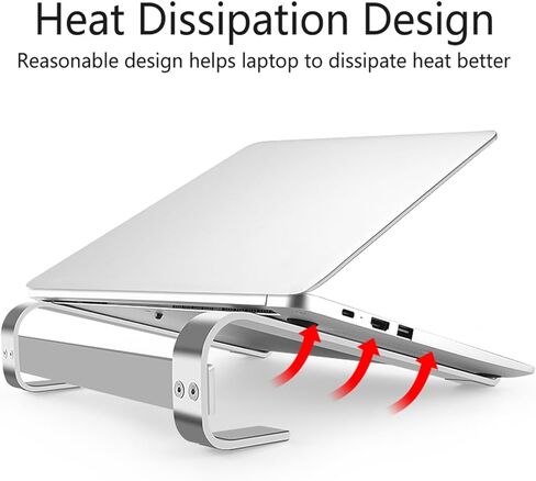 Laptop Stand for Desk, Ergonomic Laptop Risers for MacBook, Ventilated Laptop Holder Riser Compatible 13 14 15.6 Inch MacBook Pro Air/HP/Dell/Lenovo,Cooling Computer Stand Accessories. (Silver ) in Saudi Arabia
