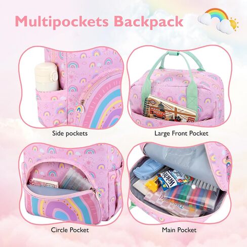 mommore Kids Backpack Girls, Durable Large Toddler Bookbag with Double Handles, Water Resistant Rainbow Backpack with Chest Strap for Preschool Kindergarten Travel in Saudi Arabia