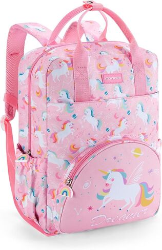 mommore Kids Backpack Girls, Durable Large Toddler Bookbag with Double Handles, Water Resistant Rainbow Backpack with Chest Strap for Preschool Kindergarten Travel in Saudi Arabia