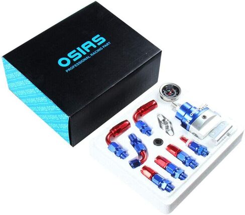 Universal Adjustable Aluminum FPR Fuel Pressure Regulator Kit +160 Psi Pressure Gage AN6-6AN Fuel Line,Hose Fitting Connectors Kit … in Saudi Arabia
