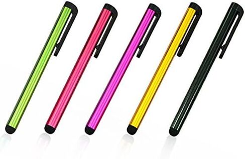 5 عبوات من القلم المعدني العالمي الصغير الذي يعمل باللمس للهواتف المحمولة والهواتف الذكية والكمبيوتر اللوحي iPad iPhone (متعدد الألوان - 5 قطع) in Kuwait
