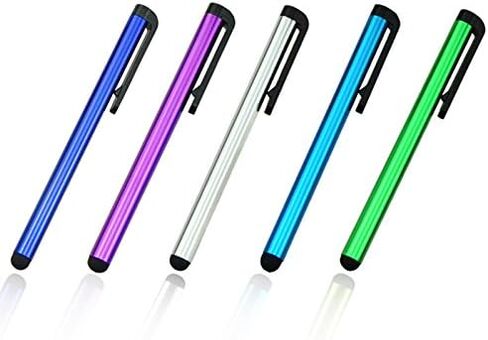 5 عبوات من القلم المعدني العالمي الصغير الذي يعمل باللمس للهواتف المحمولة والهواتف الذكية والكمبيوتر اللوحي iPad iPhone (متعدد الألوان - 5 قطع) in Kuwait