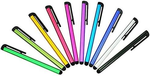 5 عبوات من القلم المعدني العالمي الصغير الذي يعمل باللمس للهواتف المحمولة والهواتف الذكية والكمبيوتر اللوحي iPad iPhone (متعدد الألوان - 5 قطع) in Kuwait