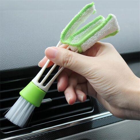 Microfiber Blinds Duster, Hand Held Automotive Air Vent Conditioner Brush and Cleaner Cloth, House Car Office Dust Collector Cleaning Cloth Tool for Keyboard Car Window Leaves Blinds Shutter Fan in Kuwait