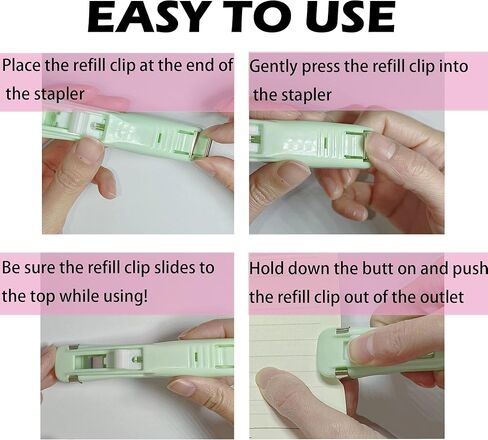 Reusable Push Clip Stapler, 3 Pcs Clam Clip Dispensers with 100 Metal Refill Clips（50 Colorful + 50 Silver）for Office Document School Supplies Home Snacks in Kuwait