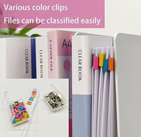 Reusable Push Clip Stapler, 3 Pcs Clam Clip Dispensers with 100 Metal Refill Clips（50 Colorful + 50 Silver）for Office Document School Supplies Home Snacks in Kuwait