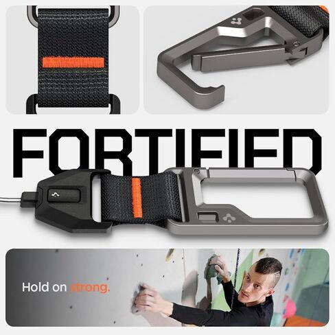 Spigen Lanyard with Carabiner Designed for AirPods Pro 2nd Generation Case 2022/2023 (USB-C/Lightening Cable) Durable Lanyard Strap with Carabiner [AirPods Pro 2/Universal Lanyard] - Black in Saudi Arabia