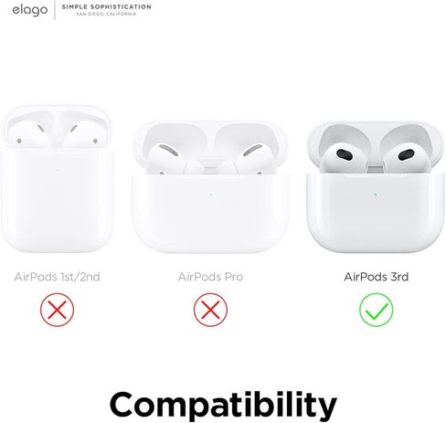 elago AW5 Compatible with AirPods 3rd Generation Case (2021), Classic Handheld Game Console Design Case Compatible with Apple AirPods 3, Carabiner Included [Black] in Kuwait