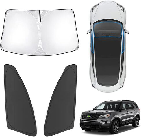 Karltys Sunshade for Toyota 4Runner 2010-2025, Upgraded Double Layer 210T 4Runner Windshield Sun Shade & Front Side Window Cover, Foldable Car UV Ray Sun Visor Protector Keep Vehicle Cool (3PCS) in Saudi Arabia