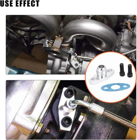 1 PC Car Turbocharger, GT28 GT30 Joint AN10 Garrett Metal Alloy Flange Turbine Oil Inlet Repair Kit, Turbine Oil Return Drain Flange Adapter, Universal Accessories for Most Cars (Silver) in Kuwait