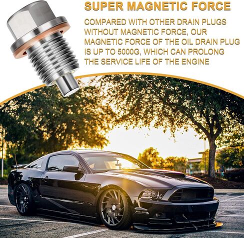 M14 x 1.5 قابس تصريف الزيت المغناطيسي قطعتان من قابس تصريف الزيت من الفولاذ المقاوم للصدأ مع حشوات قابس صامولة الزيت العالمي متوافق مع Ford GM Hyundai KIA والمزيد من النماذج المختارة in Saudi Arabia
