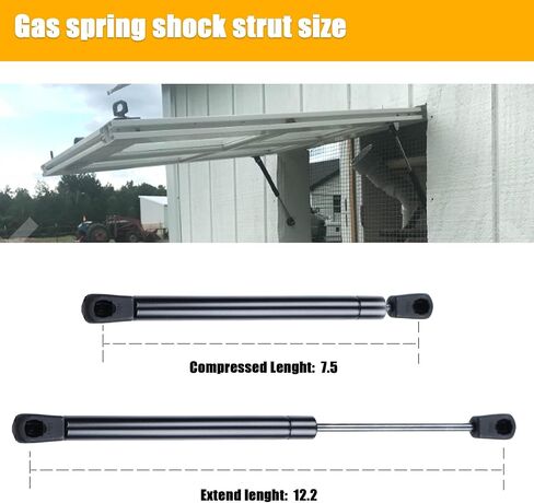 2 Pcs Gas Struts 12 Inch 24 lbs Prop Shock Lift Springs Rod Struts for ARE Snugtop Canopy Tool Box Truck Cap Topper Window C16-03795 C1603795 in Saudi Arabia