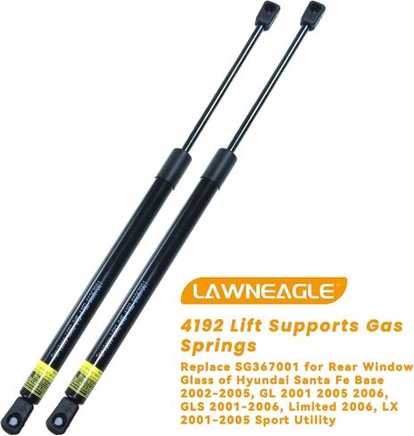 2 حزمة رفع زجاج النافذة الخلفية يدعم نوابض الغاز 4192 SG367001 يستبدل بمفك براغي لـ 2001-2006 Hyundai Santa Fe Base GL GLS Limited LX Sport Utility 4/5-Door in Kuwait