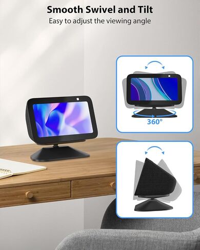 Maxonar Adjustable Stand for Ech0 Sh0w 5 3rd Gen, Tilt Swivel Stand Anti-Slip Base Strong Magnetic Compatible with Sh0w 5 Smart Display iPhone- Black in Kuwait