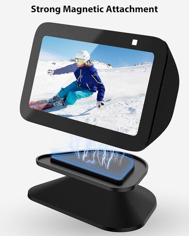 Maxonar Adjustable Stand for Ech0 Sh0w 5 3rd Gen, Tilt Swivel Stand Anti-Slip Base Strong Magnetic Compatible with Sh0w 5 Smart Display iPhone- Black in Kuwait