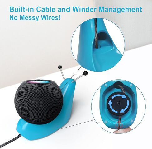 Cute Stable Stand Holder for Homepod Mini Stand, Desk Table Stand Shelf Designed for Homepod Mini Holder with Cable Management for Home Pod Mini Speaker Mount as Decorate Accessories, Blue in Saudi Arabia