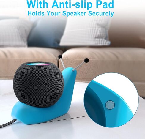 Cute Stable Stand Holder for Homepod Mini Stand, Desk Table Stand Shelf Designed for Homepod Mini Holder with Cable Management for Home Pod Mini Speaker Mount as Decorate Accessories, Blue in Saudi Arabia