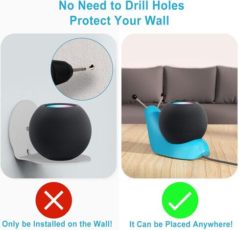 Cute Stable Stand Holder for Homepod Mini Stand, Desk Table Stand Shelf Designed for Homepod Mini Holder with Cable Management for Home Pod Mini Speaker Mount as Decorate Accessories, Blue in Kuwait