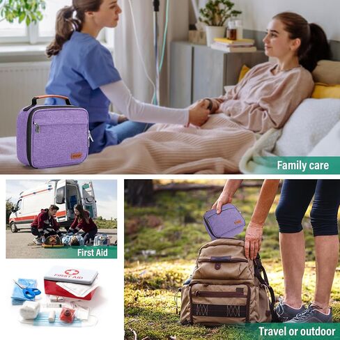 حقيبة تخزين طبية صغيرة من يارو فارغة، منظم أدوات الإسعافات الأولية المحمولة للوازم الطبية الطارئة ومرضى السكري، مثالية للرياضة، الأسرة، المكتب، السيارة، السفر، التخييم، المشي لمسافات طويلة، وردي in Kuwait