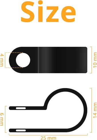 100 حزمة 1/4 بوصة مشبك كابل من النوع R مشبك سلك مشبك نايلون برغي تثبيت مشابك سلك كهربائية مع 100 حزمة براغي لإدارة الأسلاك (1/4 بوصة، أبيض) in Kuwait