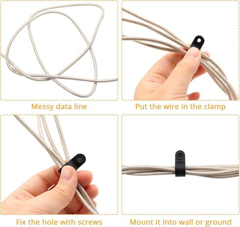 100 حزمة 1/4 بوصة مشبك كابل من النوع R مشبك سلك مشبك نايلون برغي تثبيت مشابك سلك كهربائية مع 100 حزمة براغي لإدارة الأسلاك (1/4 بوصة، أبيض) in Kuwait