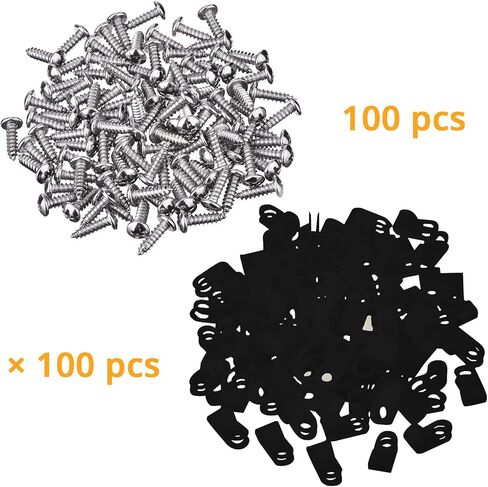 100 حزمة 1/4 بوصة مشبك كابل من النوع R مشبك سلك مشبك نايلون برغي تثبيت مشابك سلك كهربائية مع 100 حزمة براغي لإدارة الأسلاك (1/4 بوصة، أبيض) in Kuwait