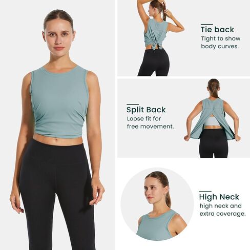 HODOSPORTS Workout Tops for Women Tank Tops Open Back Athletic Yoga Sleeveless Shirts in Saudi Arabia