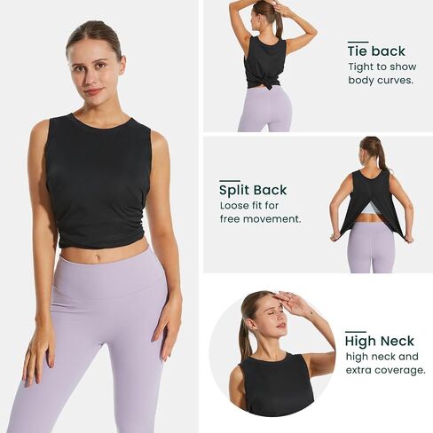 HODOSPORTS Workout Tops for Women Tank Tops Open Back Athletic Yoga Sleeveless Shirts in Saudi Arabia