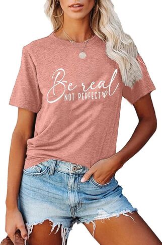 Graphic Tees for Women Be A Nice Human Letter Print Shirts Cute Love Heart Graphic Funny Summer Casual Short Sleeve Tops in Kuwait