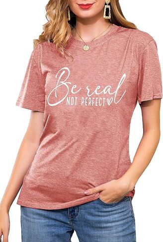 Graphic Tees for Women Be A Nice Human Letter Print Shirts Cute Love Heart Graphic Funny Summer Casual Short Sleeve Tops in Kuwait