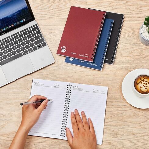 Lewtemi 6 Pack Small Left Handed Notebook 8"x5" Lefty Spiral Notebooks Wire Bound Mini Notebook 50 Sheets College Wide Ruled Paper Journal(Colorful) in Kuwait