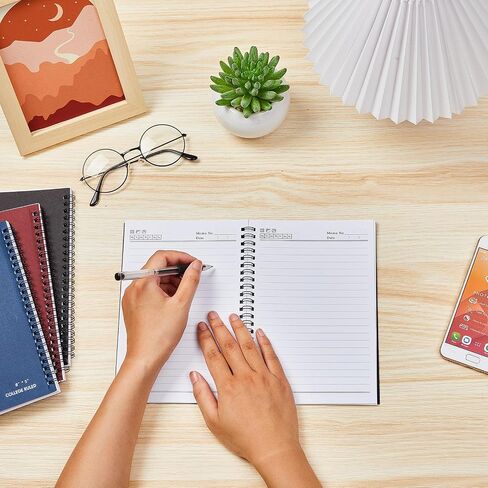 Lewtemi 6 Pack Small Left Handed Notebook 8"x5" Lefty Spiral Notebooks Wire Bound Mini Notebook 50 Sheets College Wide Ruled Paper Journal(Colorful) in Kuwait