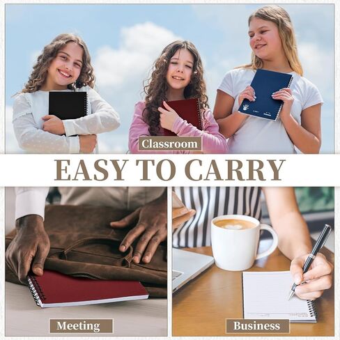Lewtemi 6 Pack Small Left Handed Notebook 8"x5" Lefty Spiral Notebooks Wire Bound Mini Notebook 50 Sheets College Wide Ruled Paper Journal(Colorful) in Kuwait