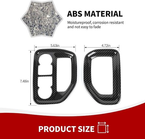 Air Conditioning Outlet Vent Trim, Center Console Dash AC Vent Ring Cover Compatible with 2019-2022 Chevrolet Silverado 1500 2500 3500 & 2019-2022 GMC-Sierra, Carbon Fiber in Saudi Arabia