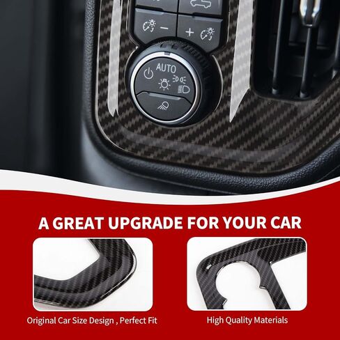 Air Conditioning Outlet Vent Trim, Center Console Dash AC Vent Ring Cover Compatible with 2019-2022 Chevrolet Silverado 1500 2500 3500 & 2019-2022 GMC-Sierra, Carbon Fiber in Saudi Arabia