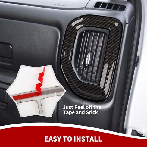 Air Conditioning Outlet Vent Trim, Center Console Dash AC Vent Ring Cover Compatible with 2019-2022 Chevrolet Silverado 1500 2500 3500 & 2019-2022 GMC-Sierra, Carbon Fiber in Saudi Arabia