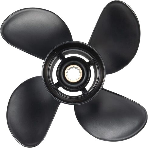 الدعائم الشبابية 10.1 X15 استبدال OEM #48-8M8026640 مروحة القارب الخارجية لمحركات الزئبق 25-70HP 4 شفرات ألومنيوم 10.1Dia x 15 مروحة الملعب 13 سن RH in Kuwait