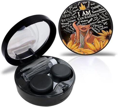 I am Contact Case Personalized Contact Box Travel Kit Portable Customized Contact Case with Mirror Tweezers Remover Tool Solution Bottle in Saudi Arabia