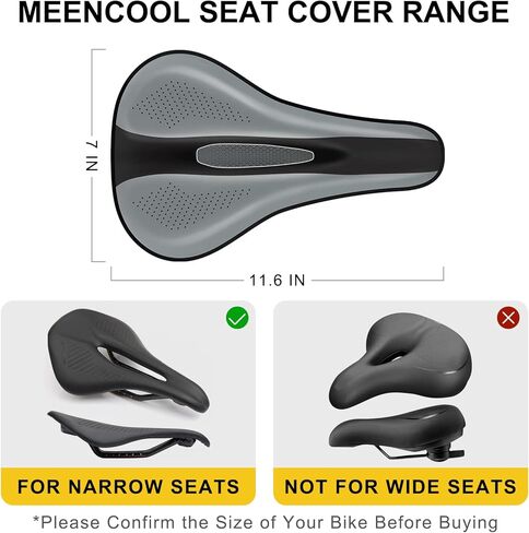 Gel Bike Seat Cover, Comfort Bike Seat Cushion Bicycle Seat Cover for Women & Men Extra Soft, Compatible with Peloton, Stationary Exercise, Cruiser Bicycle Seats or Spin Bike. (11"x7") in Saudi Arabia